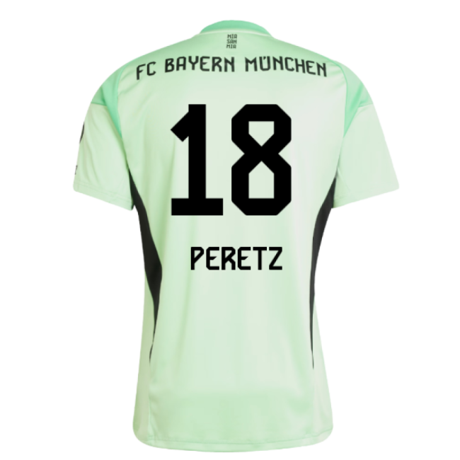 2025-2026 Bayern Munich Home Goalkeeper Shirt (Glory Mint) (Peretz 18)