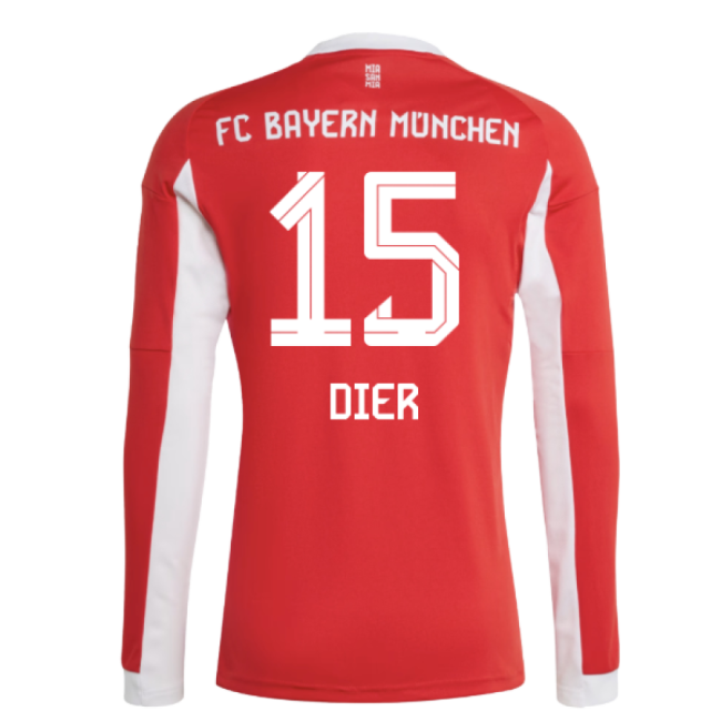2025-2026 Bayern Munich Long Sleeve Home Shirt (Dier 15)