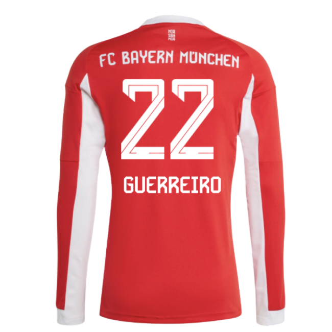 2025-2026 Bayern Munich Long Sleeve Home Shirt (Guerreiro 22)