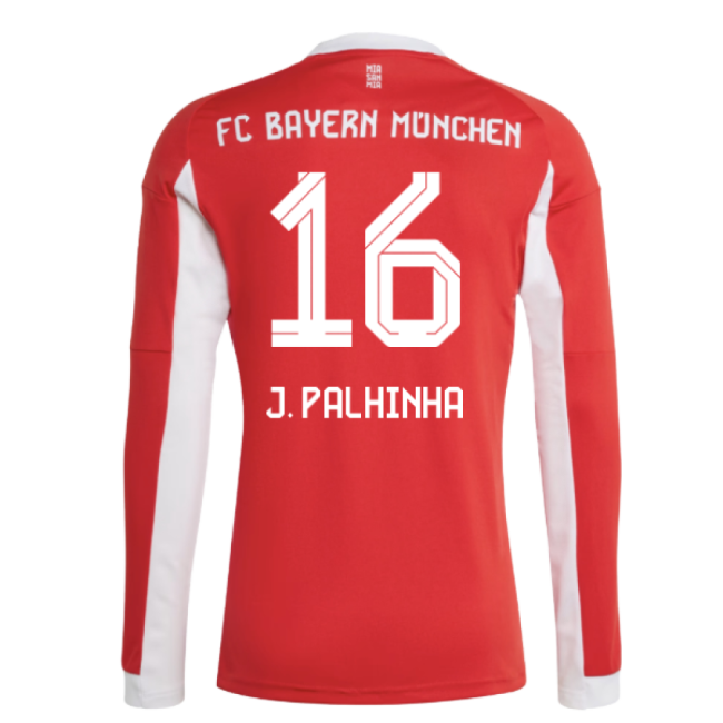 2025-2026 Bayern Munich Long Sleeve Home Shirt (J. Palhinha 16)