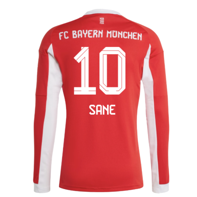 2025-2026 Bayern Munich Long Sleeve Home Shirt (Sane 10)