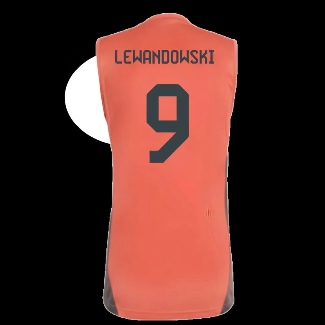 2025-2026 Bayern Munich Sleeveless Jersey (Easy Coral) (Lewandowski 9)