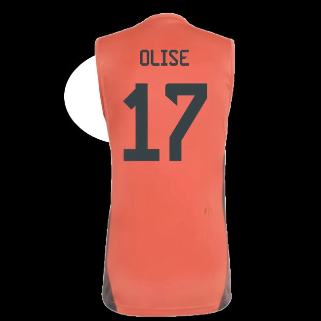 2025-2026 Bayern Munich Sleeveless Jersey (Easy Coral) (Olise 17)