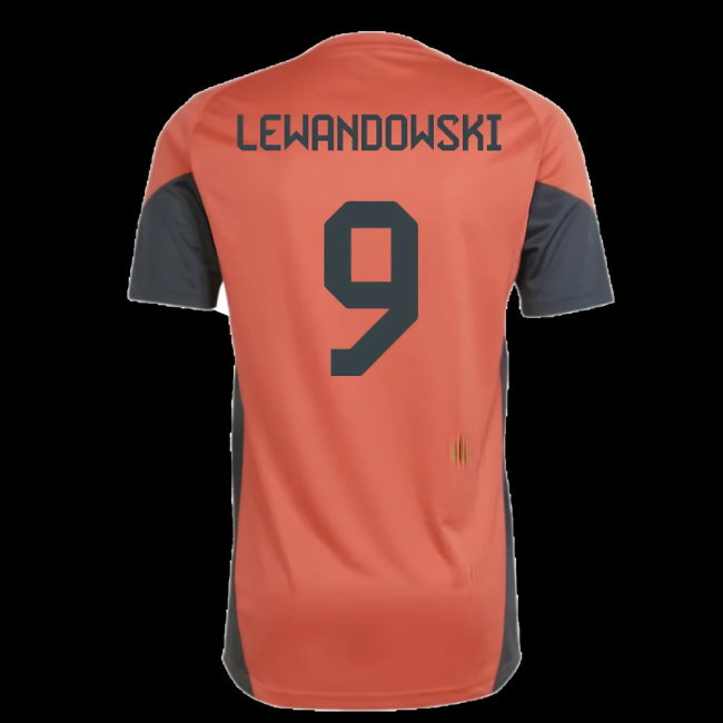 2025-2026 Bayern Munich Training Shirt (Easy Coral) (Lewandowski 9)