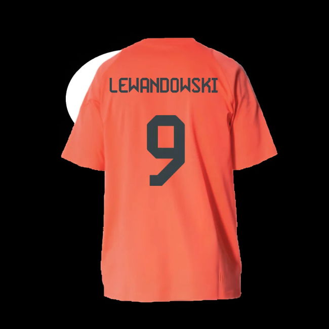 2025-2026 Bayern Munich Training Tee (Easy Coral) - Kids (Lewandowski 9)