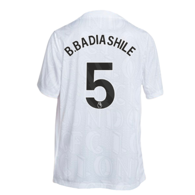 2025-2026 Chelsea Academy Pro Pre-Match Football Top (White) (B.Badiashile 5)