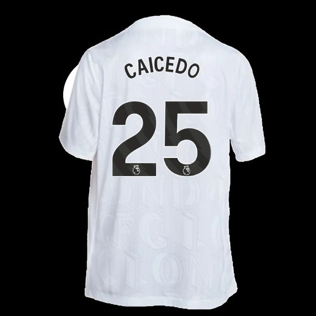 2025-2026 Chelsea Academy Pro Pre-Match Football Top (White) (Caicedo 25)