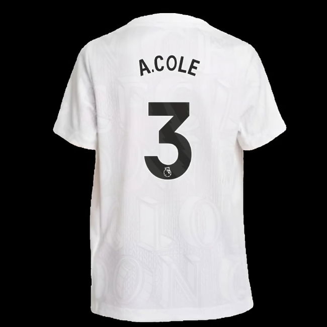2025-2026 Chelsea Pre-Match Shirt (White) - Kids (A.Cole 3)