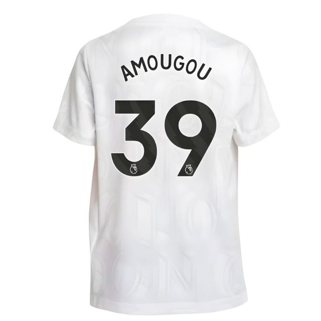 2025-2026 Chelsea Pre-Match Shirt (White) - Kids (Amougou 39)