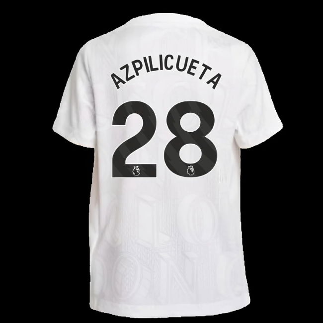 2025-2026 Chelsea Pre-Match Shirt (White) - Kids (Azpilicueta 28)