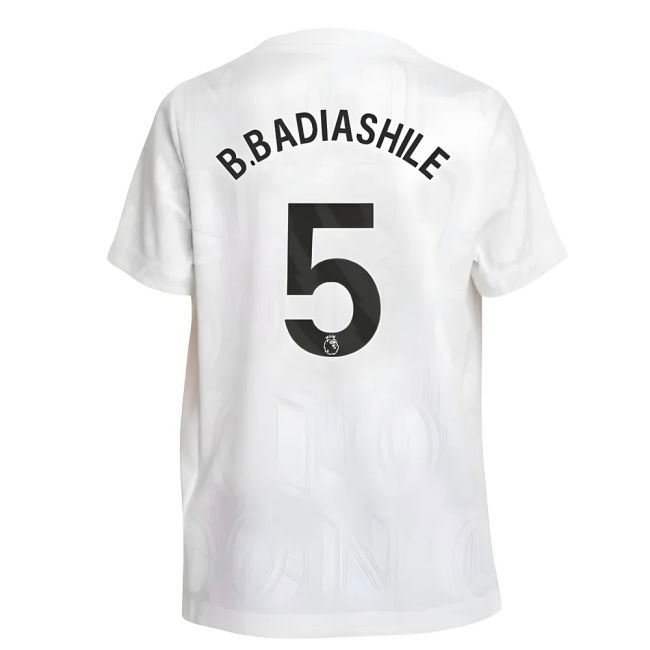 2025-2026 Chelsea Pre-Match Shirt (White) - Kids (B.Badiashile 5)