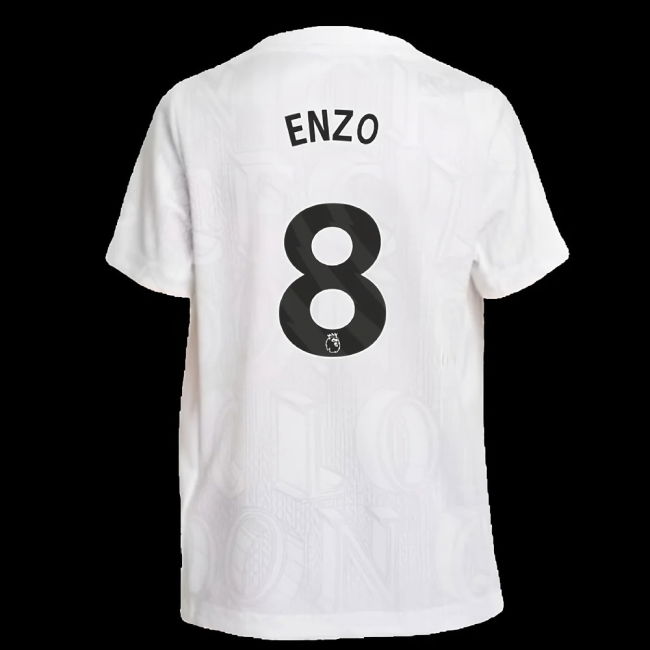 2025-2026 Chelsea Pre-Match Shirt (White) - Kids (Enzo 8)