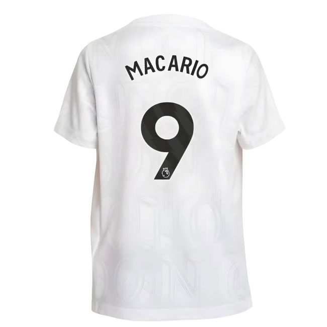 2025-2026 Chelsea Pre-Match Shirt (White) - Kids (Macario 9)
