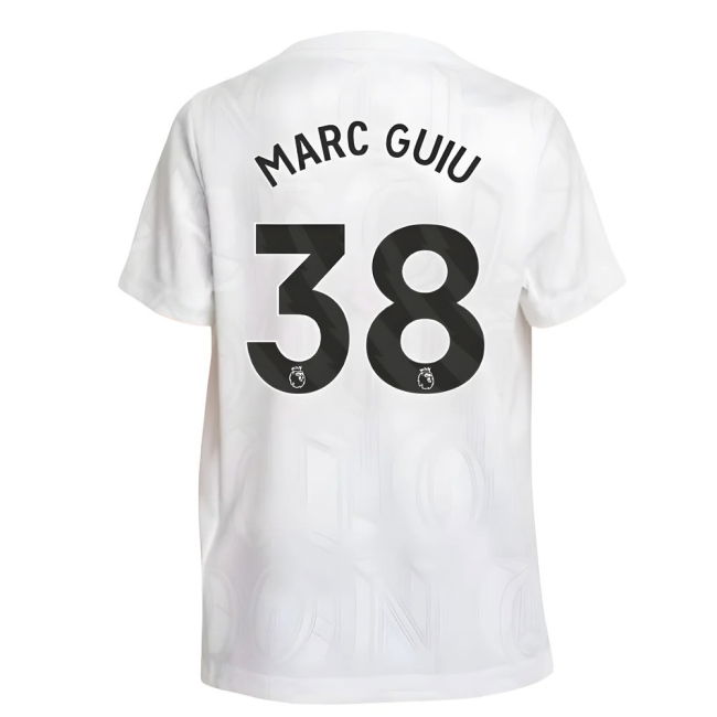 2025-2026 Chelsea Pre-Match Shirt (White) - Kids (Marc Guiu 38)