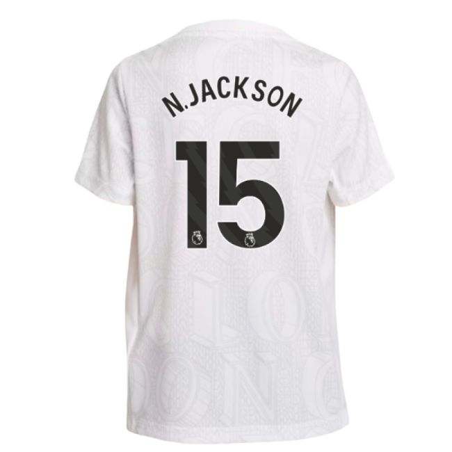 2025-2026 Chelsea Pre-Match Shirt (White) - Kids (N.Jackson 15)