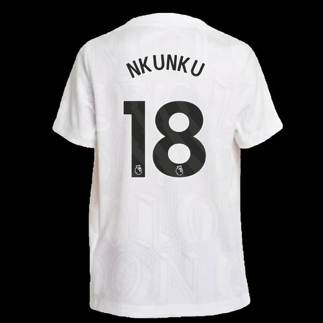 2025-2026 Chelsea Pre-Match Shirt (White) - Kids (Nkunku 18)
