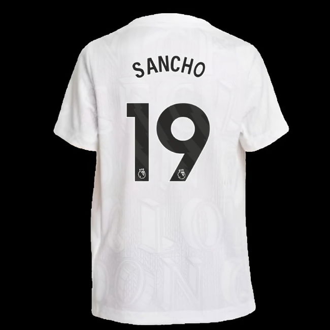 2025-2026 Chelsea Pre-Match Shirt (White) - Kids (Sancho 19)