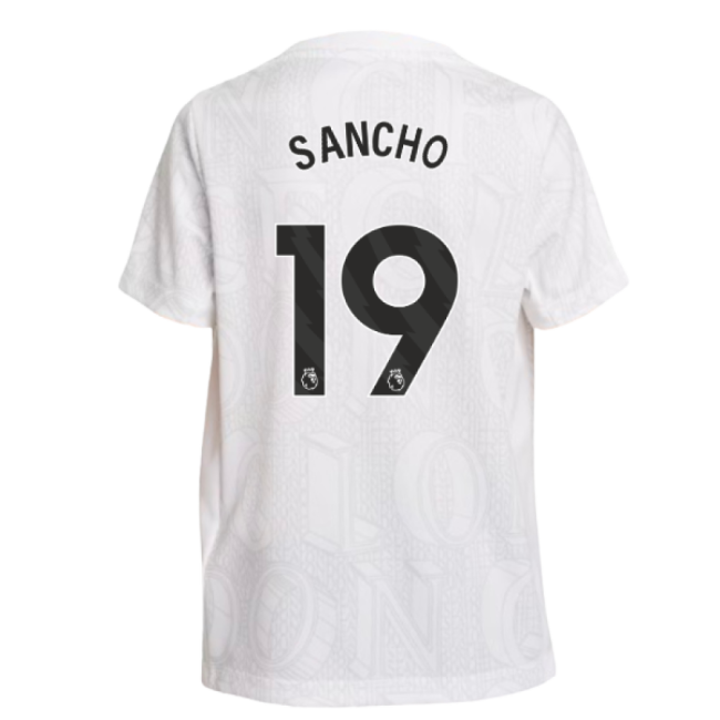 2025-2026 Chelsea Pre-Match Shirt (White) - Kids (Sancho 19)