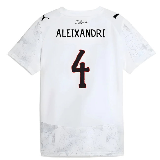 2025-2026 KIDSUPER x Manchester City CWC Away Shirt (White) - Kids (Aleixandri 4)