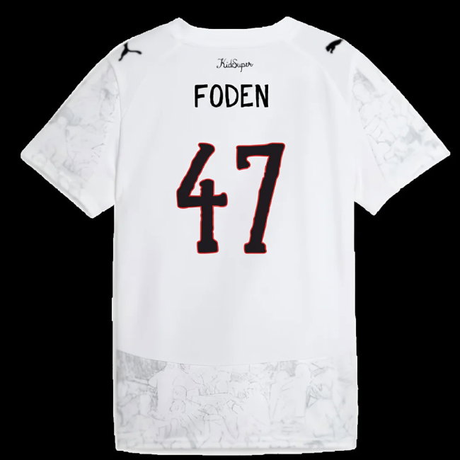 2025-2026 KIDSUPER x Manchester City CWC Away Shirt (White) - Kids (Foden 47)