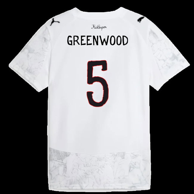2025-2026 KIDSUPER x Manchester City CWC Away Shirt (White) - Kids (Greenwood 5)