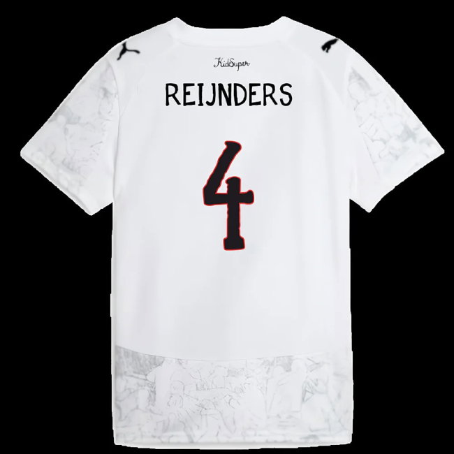 2025-2026 KIDSUPER x Manchester City CWC Away Shirt (White) - Kids (Reijnders 4)