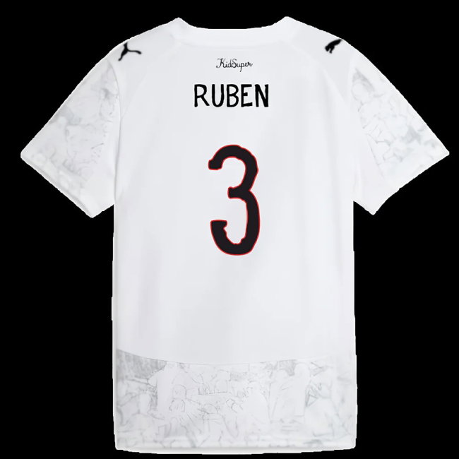 2025-2026 KIDSUPER x Manchester City CWC Away Shirt (White) - Kids (Ruben 3)