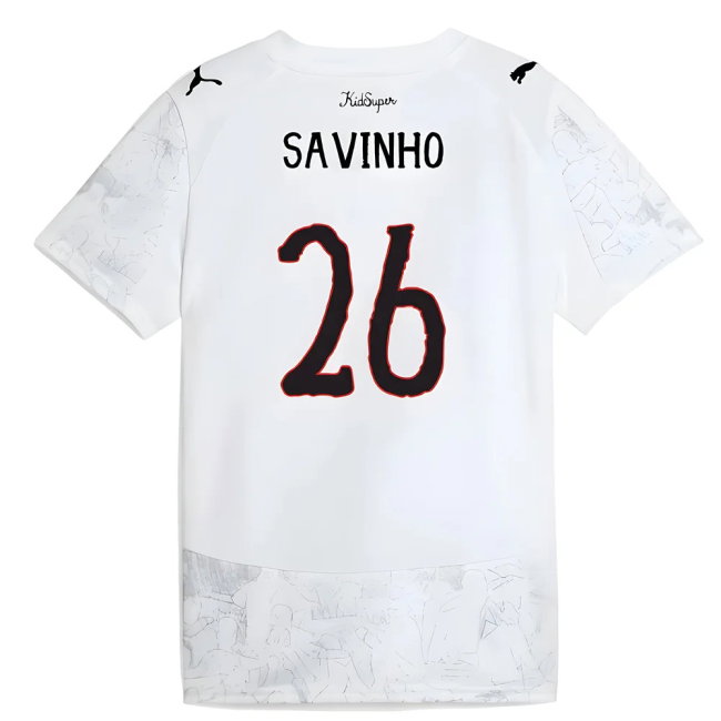 2025-2026 KIDSUPER x Manchester City CWC Away Shirt (White) - Kids (Savinho 26)
