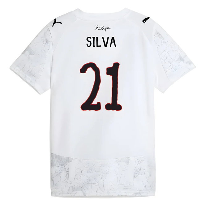 2025-2026 KIDSUPER x Manchester City CWC Away Shirt (White) - Kids (Silva 21)