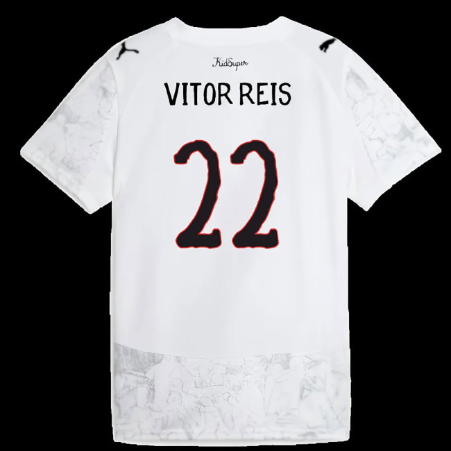 2025-2026 KIDSUPER x Manchester City CWC Away Shirt (White) - Kids (Vitor Reis 22)
