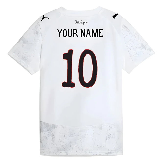 2025-2026 KIDSUPER x Manchester City CWC Away Shirt (White) - Kids (Your Name)