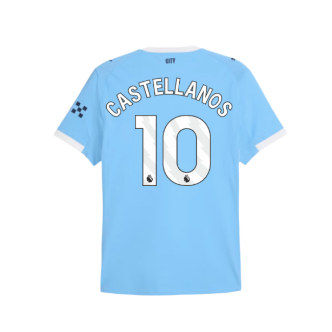 2025-2026 Man City Authentic Home Shirt (Castellanos 10)