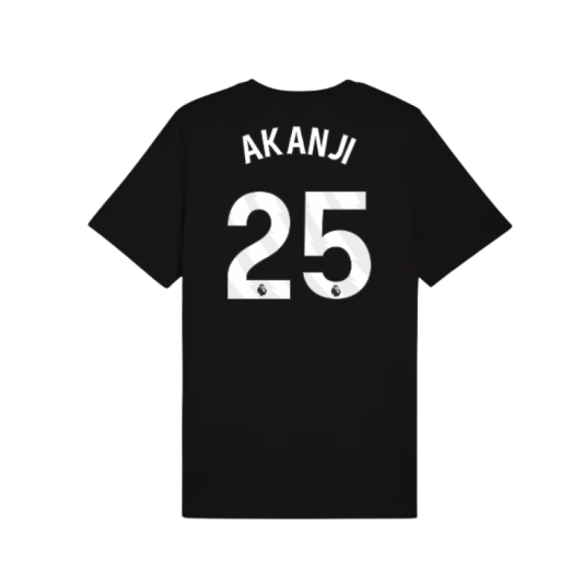 2025-2026 Man City FtblESS Tee (Black) (Akanji 25)