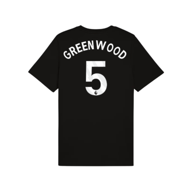 2025-2026 Man City FtblESS Tee (Black) (Greenwood 5)