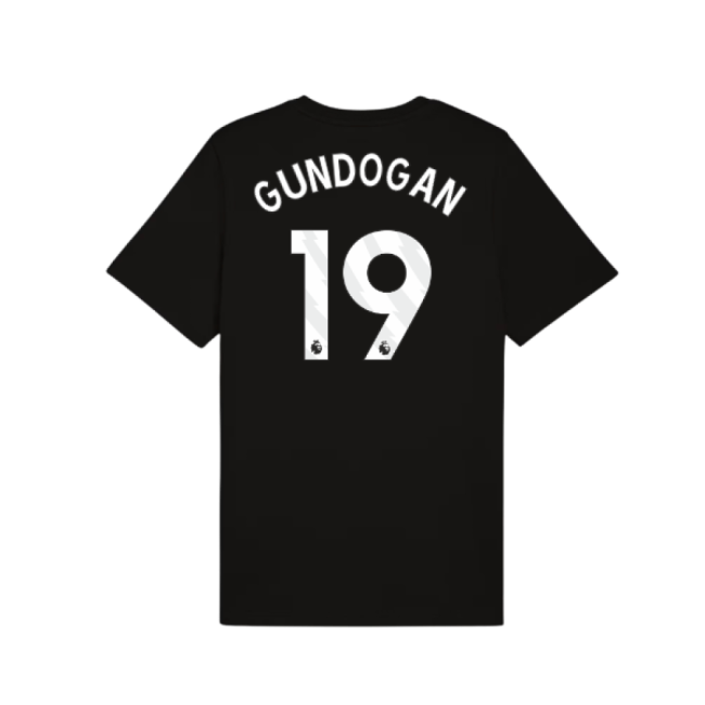 2025-2026 Man City FtblESS Tee (Black) (Gundogan 19)