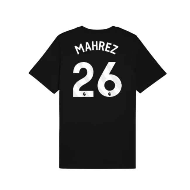 2025-2026 Man City FtblESS Tee (Black) (Mahrez 26)