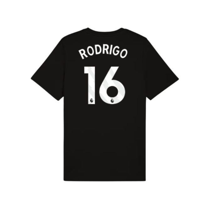 2025-2026 Man City FtblESS Tee (Black) (Rodrigo 16)