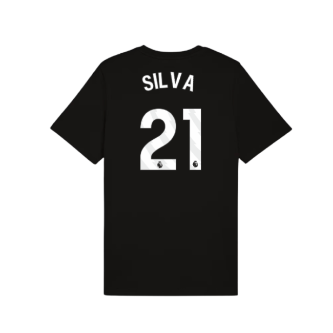 2025-2026 Man City FtblESS Tee (Black) (Silva 21)
