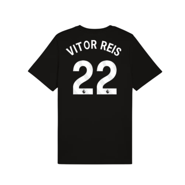 2025-2026 Man City FtblESS Tee (Black) (Vitor Reis 22)