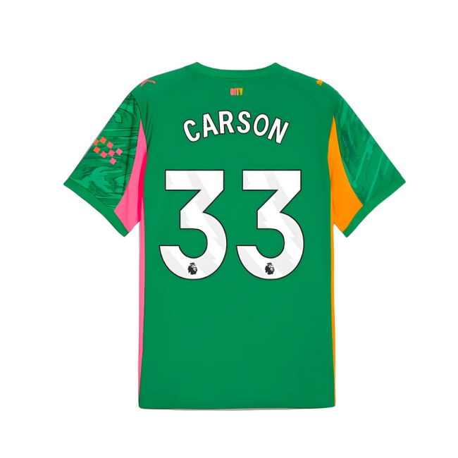 2025-2026 Man City Goalkeeper Away Shirt (Green) (Carson 33)