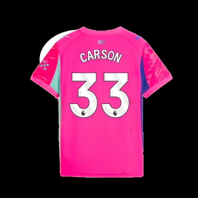 2025-2026 Man City Goalkeeper Home Shirt (Pink) - Kids (Carson 33)