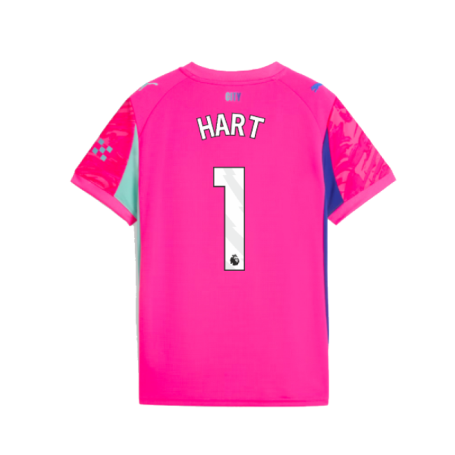 2025-2026 Man City Goalkeeper Home Shirt (Pink) - Kids (Hart 1)