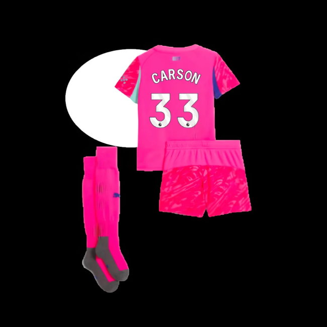 2025-2026 Man City Home Goalkeeper Mini Kit (Pink) (Carson 33)