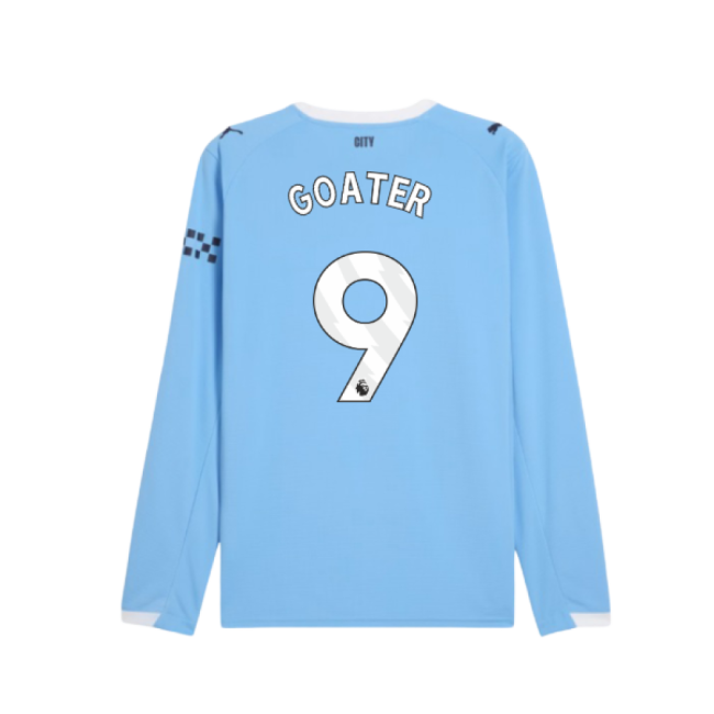 2025-2026 Man City Long Sleeve Home Shirt (Goater 9)
