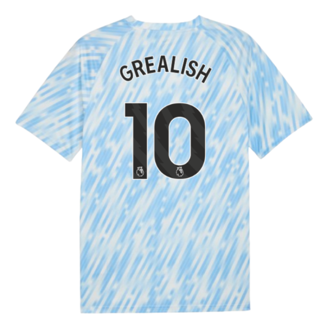 2025-2026 Man City Warm Up Jersey (Silver Sky) (Grealish 10)