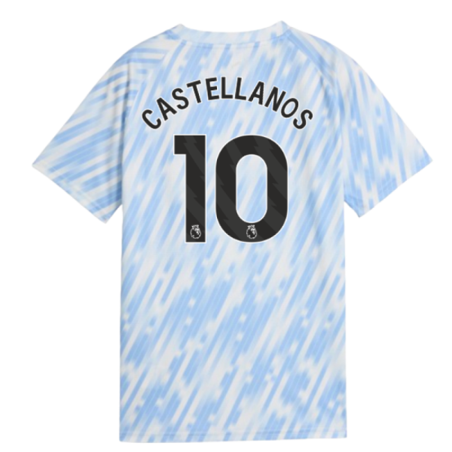 2025-2026 Man City Warm Up Jersey (Silver Sky) - Kids (Castellanos 10)