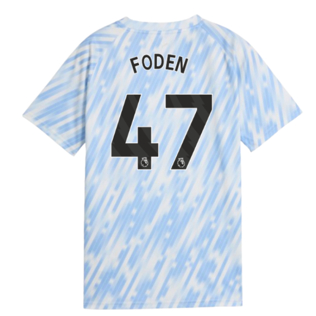 2025-2026 Man City Warm Up Jersey (Silver Sky) - Kids (Foden 47)