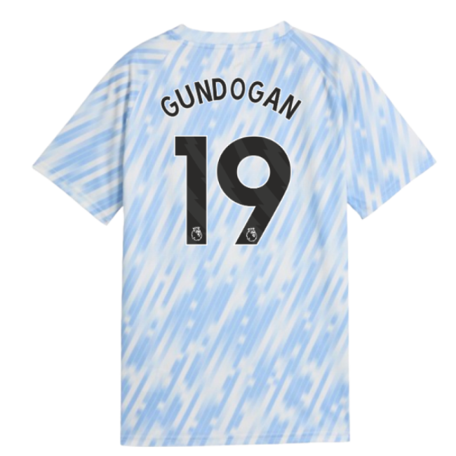 2025-2026 Man City Warm Up Jersey (Silver Sky) - Kids (Gundogan 19)