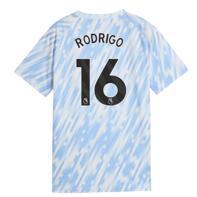 2025-2026 Man City Warm Up Jersey (Silver Sky) - Kids (Rodrigo 16)