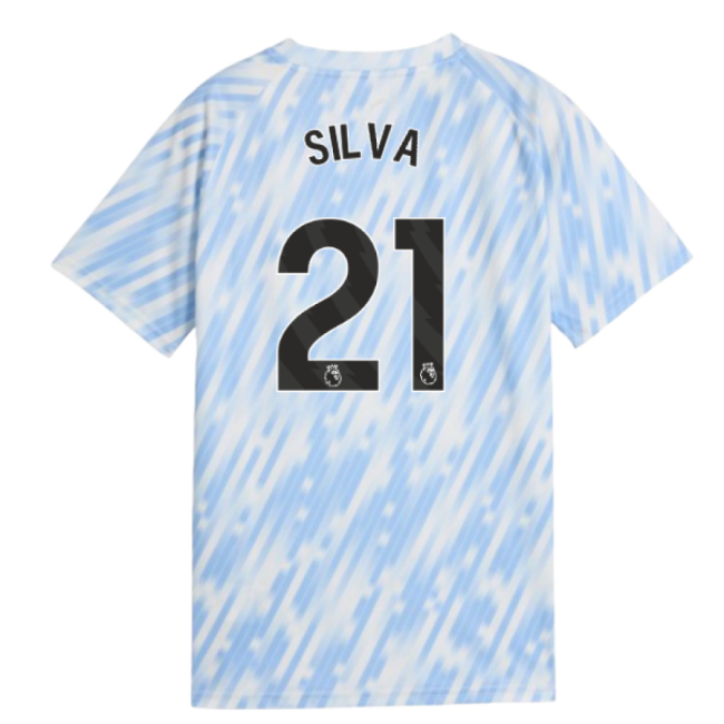 2025-2026 Man City Warm Up Jersey (Silver Sky) - Kids (Silva 21)